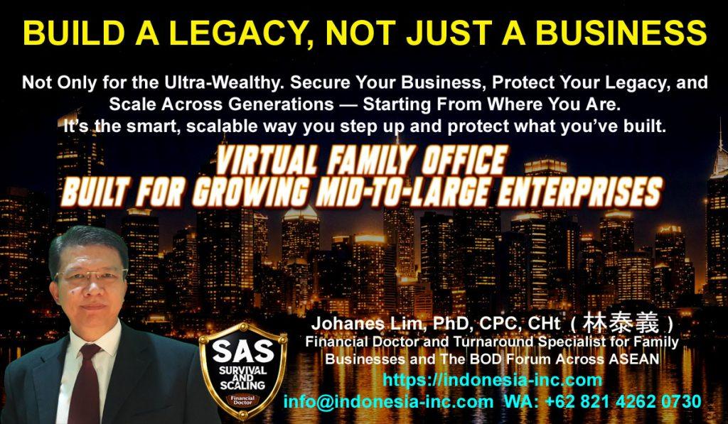 family office, solusi bisnis, profit bisnis, problem bisnis, hasil bisnis, motivasi bisnis, Financial Doctor, doctor Johanes Lim